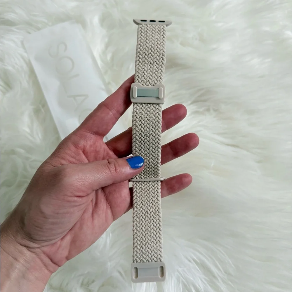 Solace Cream Braided Loop Watch Band for Women - Picture 6 of 10